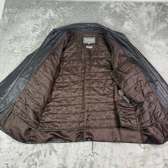 VTG Wilsons Leather Thinsulate Ultra black leather full zip jacket womens XL - Picture 2 of 8